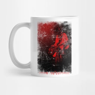 red vintage Stevie Ray Vaughan Mug